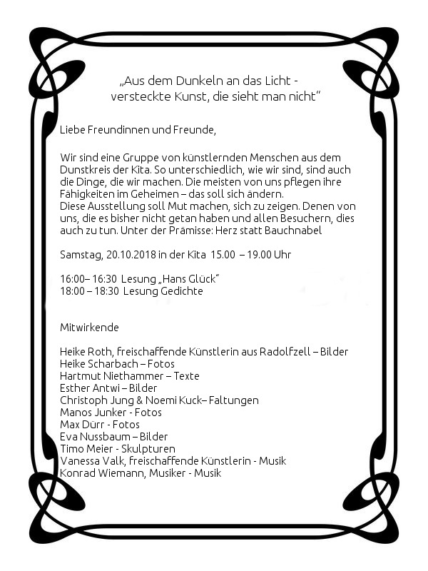 Einladung zur Ausstellung.