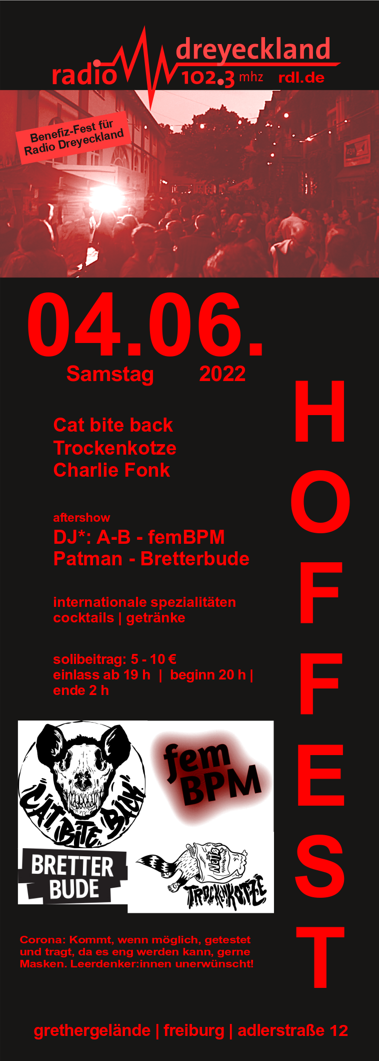 Benefiz Hoffest für Radio Dreyeckland am 04.06.2022