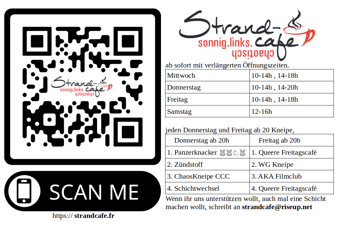 Strandcafe Öffnungszeiten